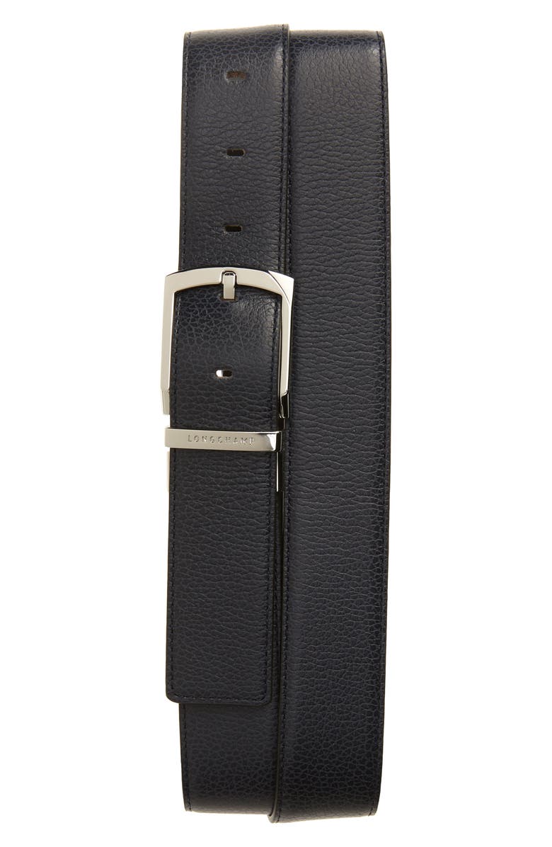 Longchamp Reversible Leather Belt, Main, color, 