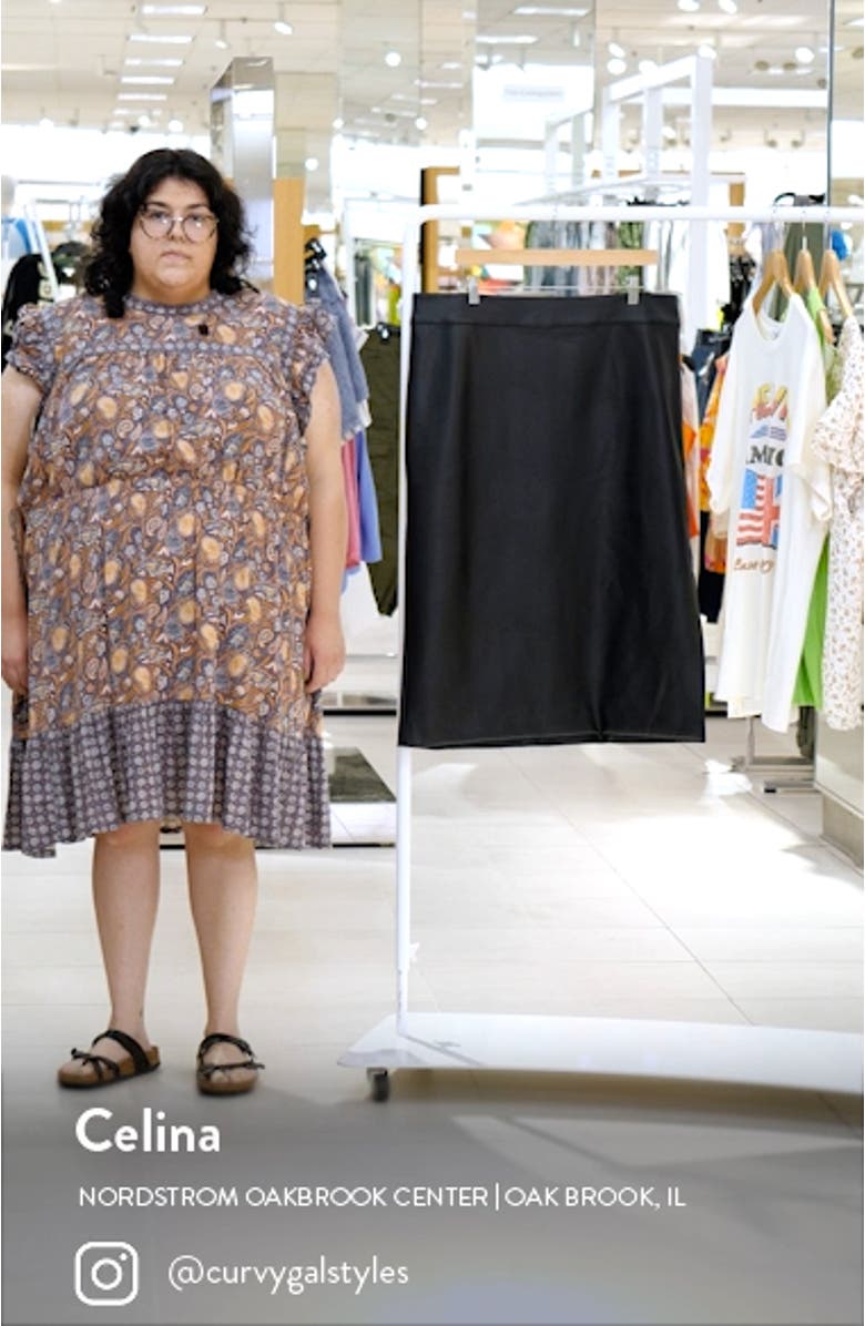 Faux Leather Midi Skirt, sales video thumbnail