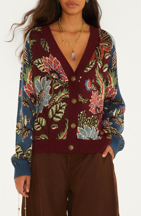 Mixed Delhi Floral Knit Cardigan