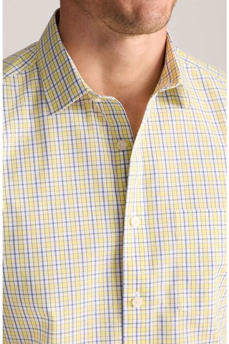 Ridge Check Wrinkle Free Cotton Button-Up Shirt, Alternate, color, YELLOW BLUE