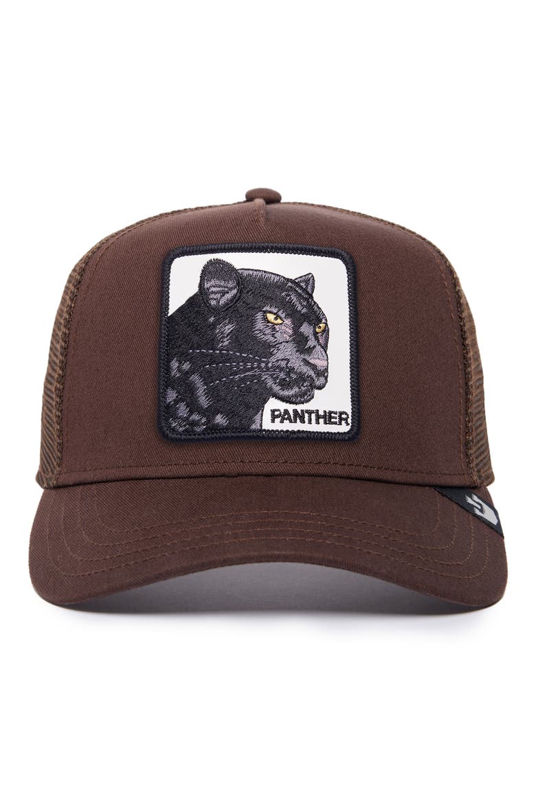 The Panther Trucker Hat, Main, color, CHOCOLATE