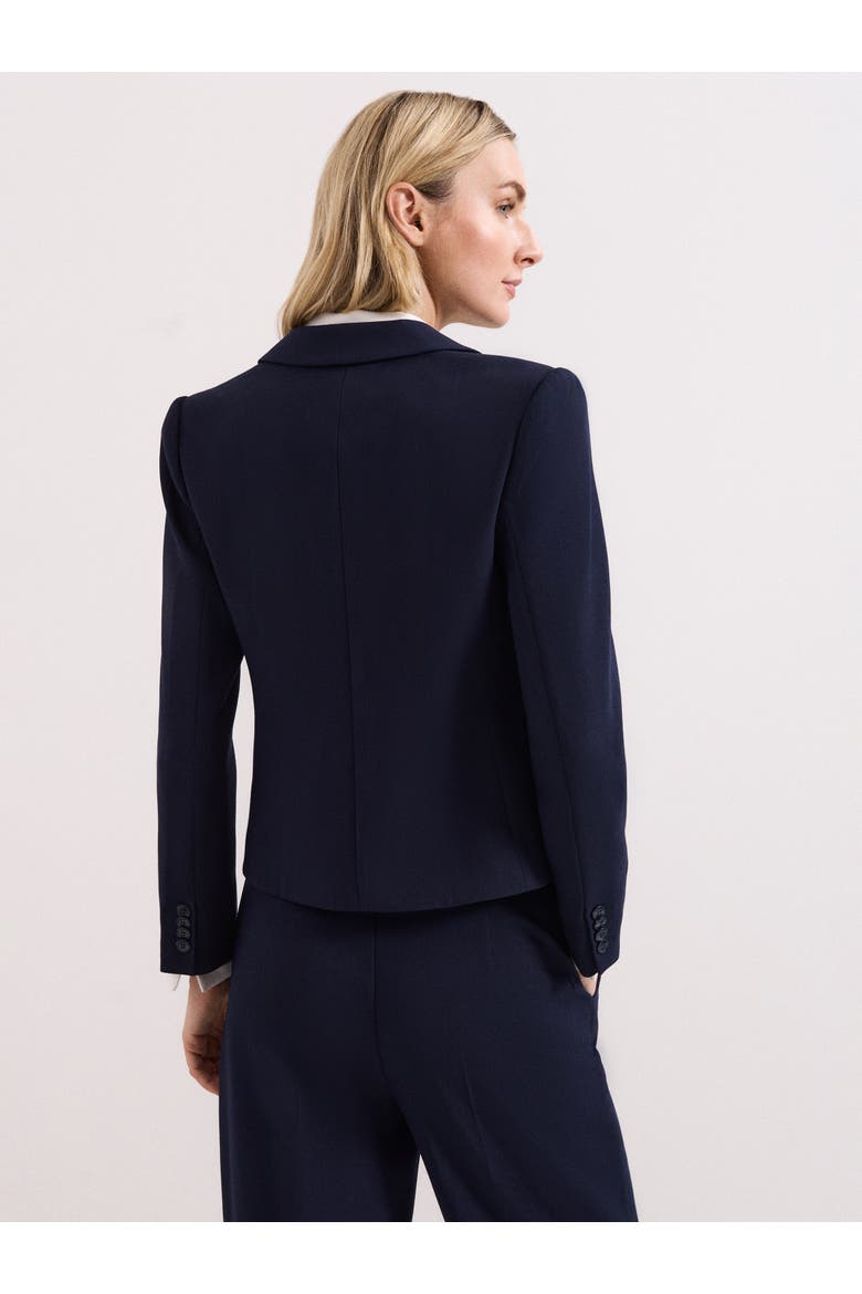 Aubrie Single Button Cropped Blazer, Alternate, color, Navy