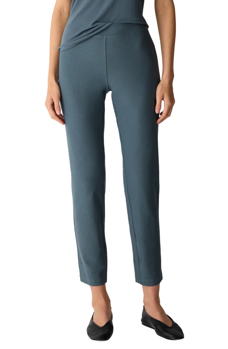 Eileen Fisher Slim Ankle Pants, Main, color, Eucalyptus