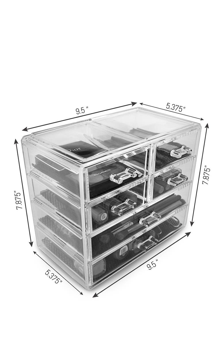 SORBUS Acrylic 6 Drawer Cosmetics Makeup & Jewelry Storage Case Display, Alternate, color, Clear