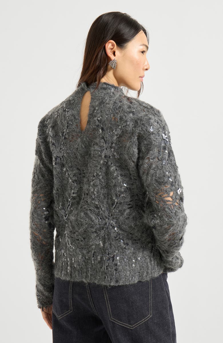 Brunello Cucinelli Frosty embroidery sweater, Alternate, color, Lead