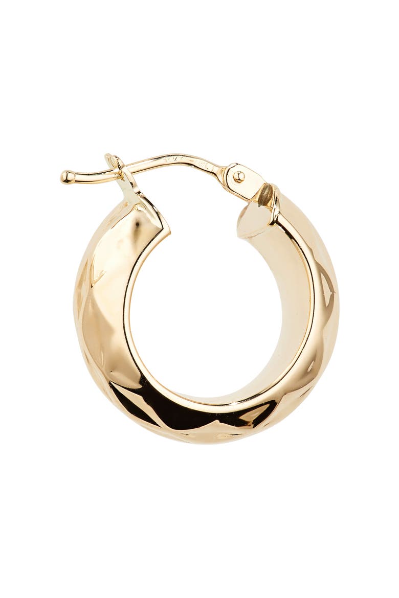 14K Gold Faceted Hoop Earrings (Nordstrom Exclusive), Alternate, color, 14K YELLOW GOLD