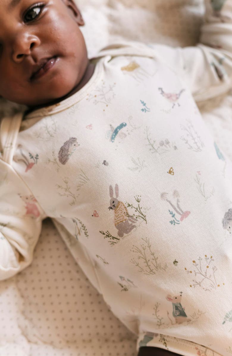 Pehr Forest Fable Organic Cotton Bodysuit, Alternate, color, Forest Fable