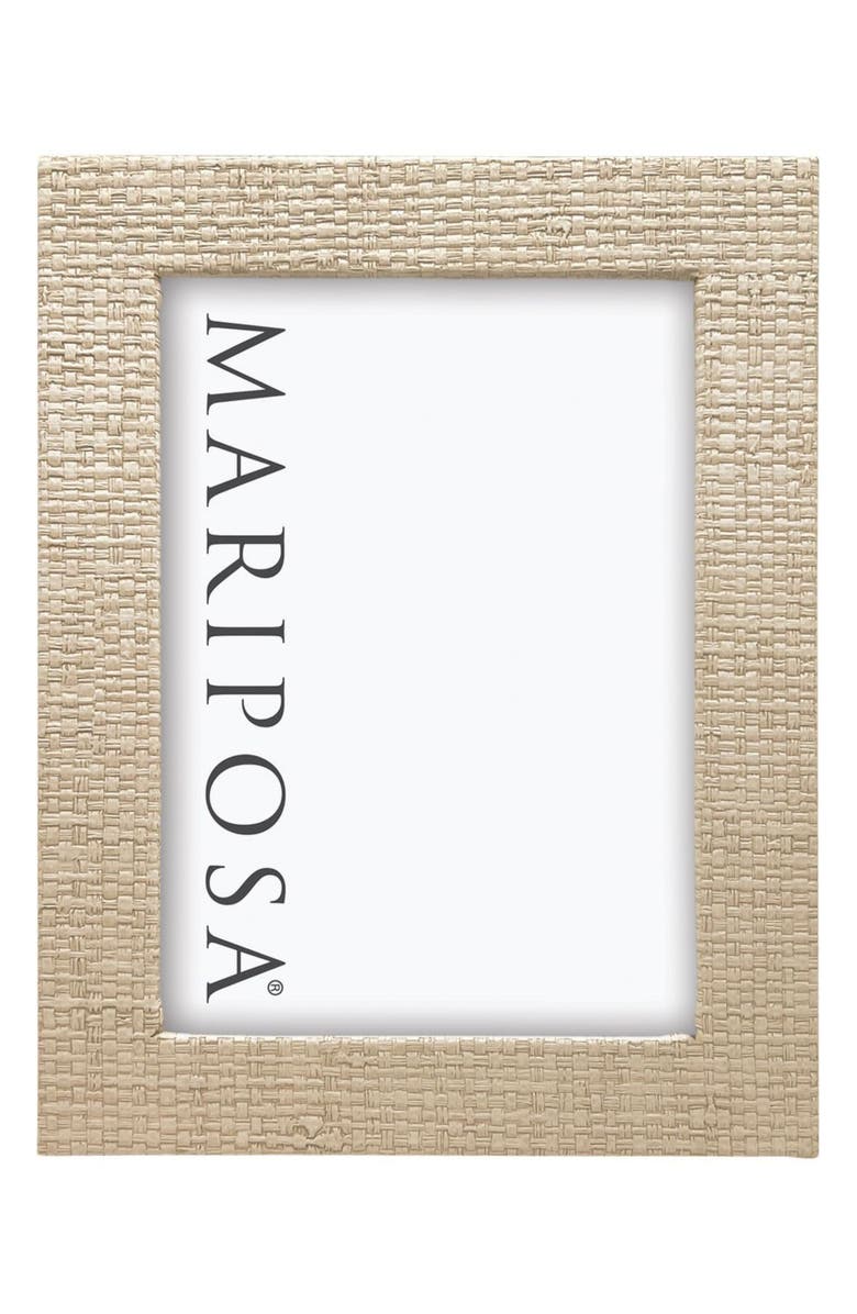 Mariposa Coconut Grove Faux Grasscloth 5 x 7-Inch Picture Frame, Alternate, color, Beige