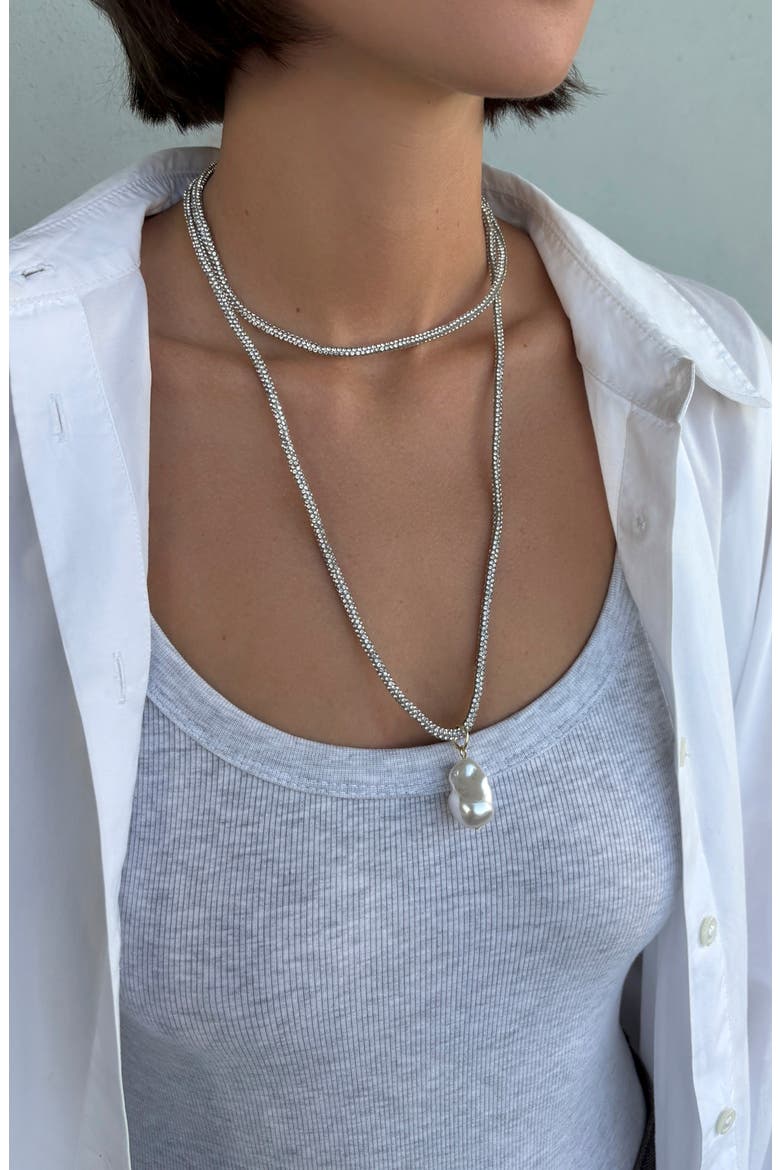 Crystal Triple Wrap Necklace, Alternate, color, SILVER/ GOLD/ WHITE