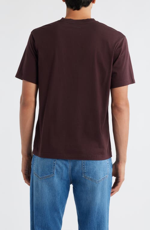 Frame Short Sleeve Light Cotton Tee In Burgundy