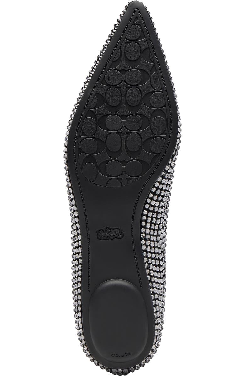 COACH Crystal Pointed Toe Flat, Alternate, color, Black