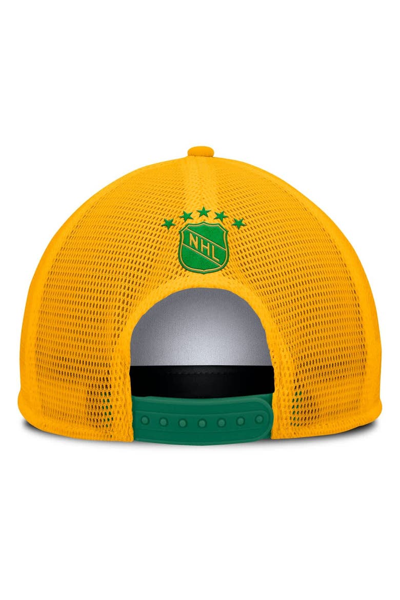 Men's Fanatics White/Green Minnesota North Stars Decades Collection Foam Front Snapback Hat, Alternate, color, White
