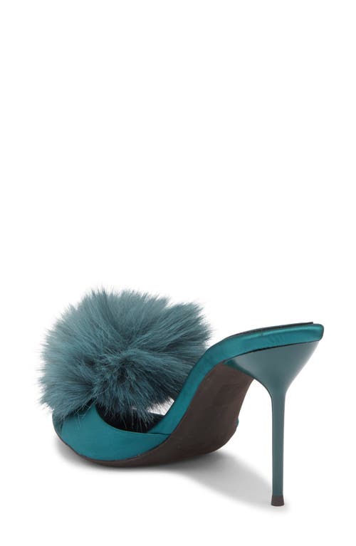 Jeffrey Campbell Shopaholic Faux Fur Pom Slide Sandal
