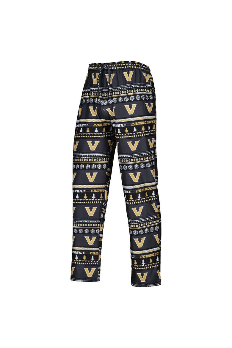 Men's Concepts Sport Black Vanderbilt Commodores Swivel Long Sleeve T-Shirt & Pants Sleep Set, Alternate, color, Black