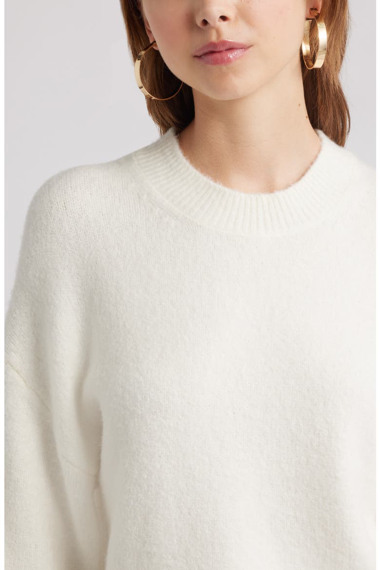 Cozy Crewneck Sweater, Alternate, color, WHITE WHISPER