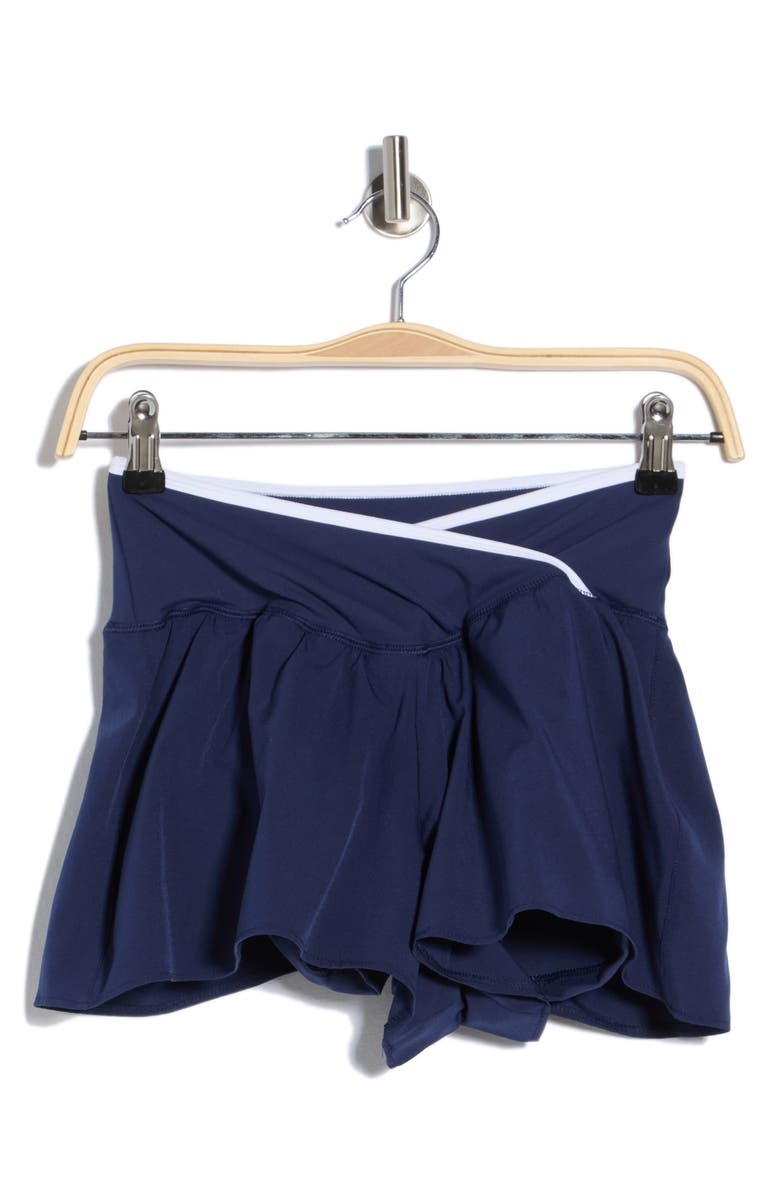 YOGALICIOUS Woven Colby Crossover Shorts, Main, color, Naval Blue