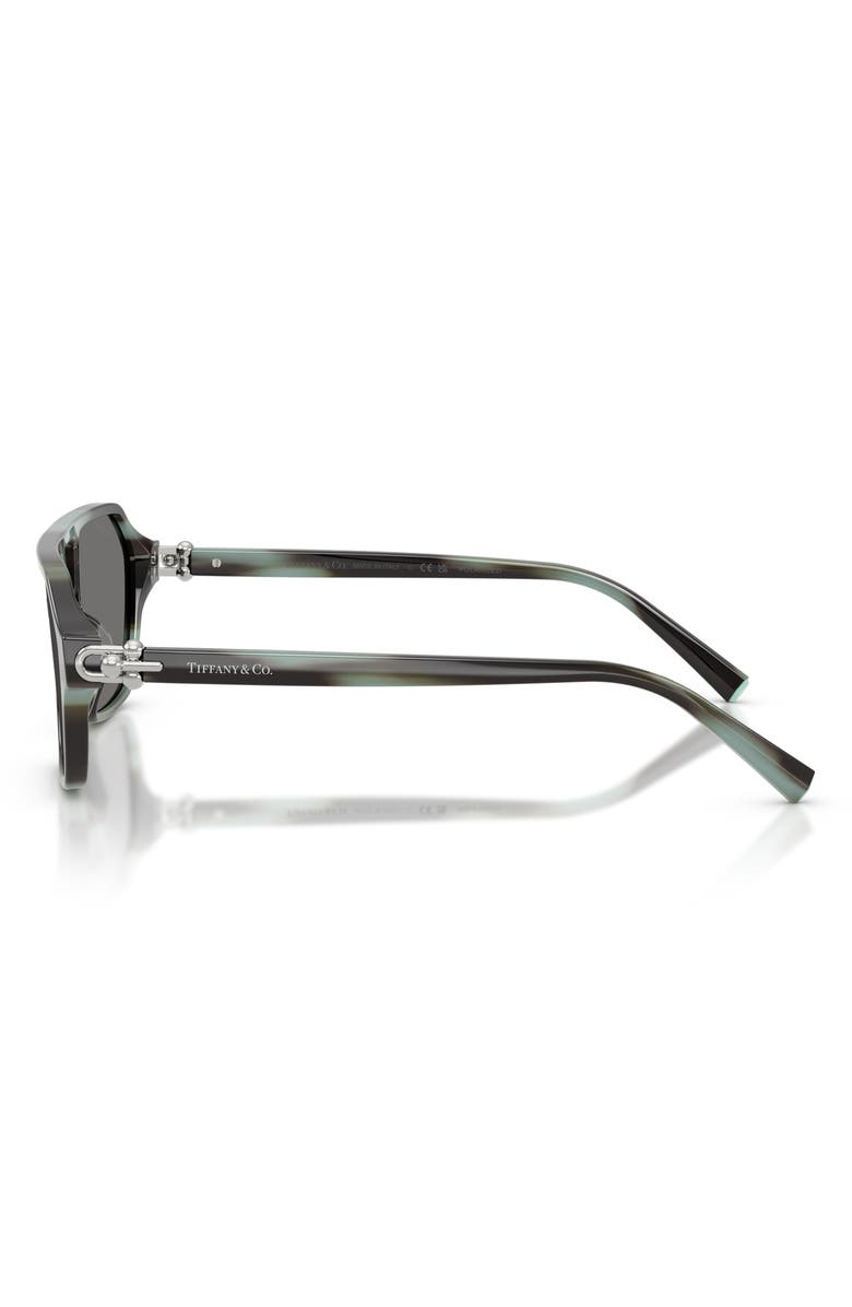 Tiffany & Co. Polarized 58mm Square Sunglasses, Alternate, color, Striped Black Tiffany / Grey