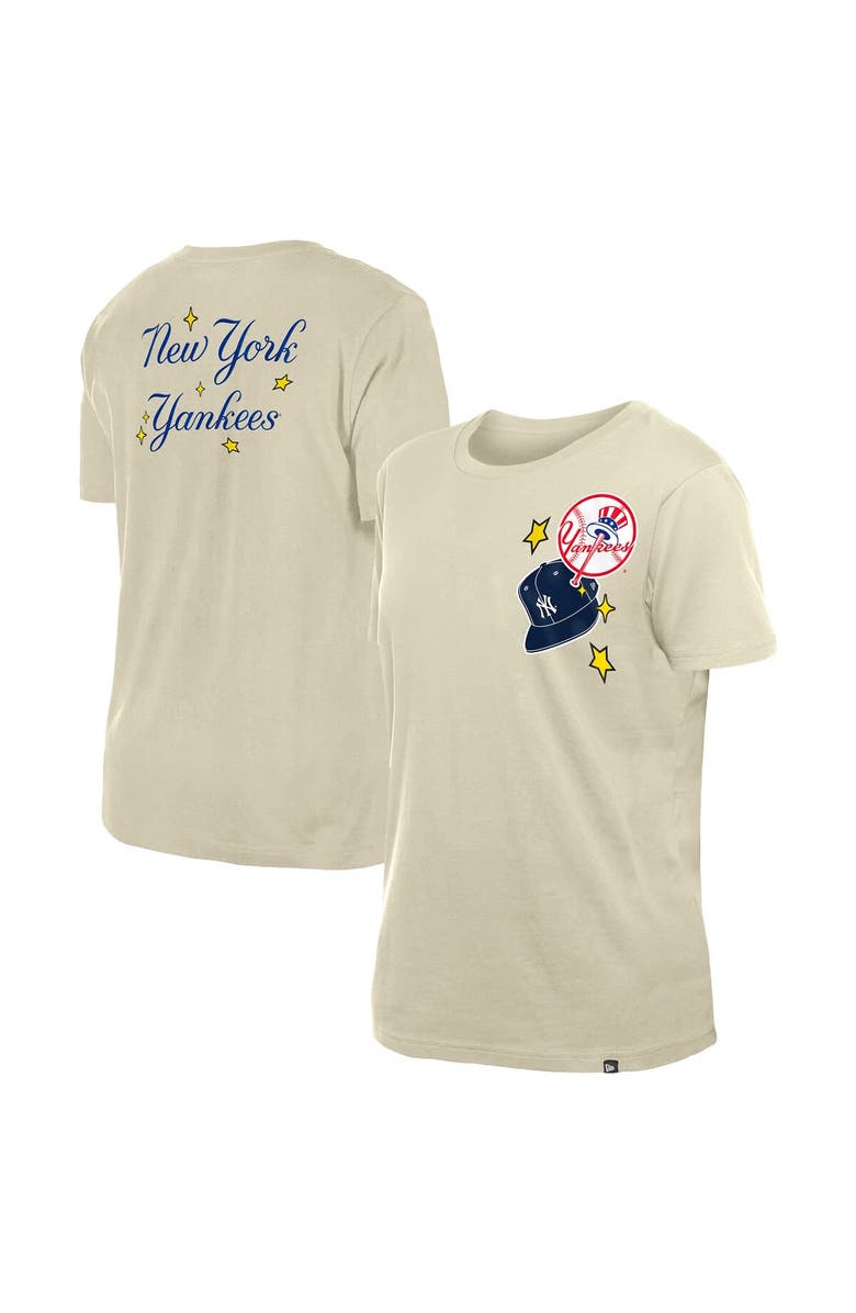 New Era Women's New Era Cream New York Yankees Stars & Cap T-Shirt, Main, color, Cream