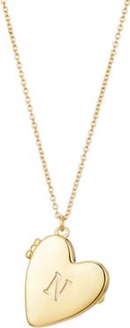 Adornia Initial Heart Locket Pendant Necklace