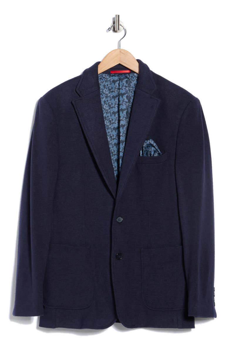 Brushed Ribbed Knit Sport Coat, Alternate, color, NAVY