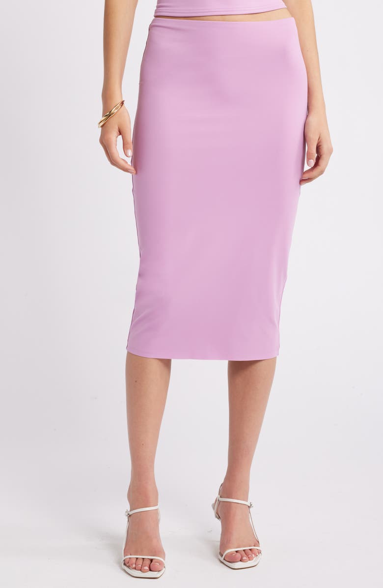 Open Edit Smooth Edit Midi Skirt, Main, color, Pink Gale