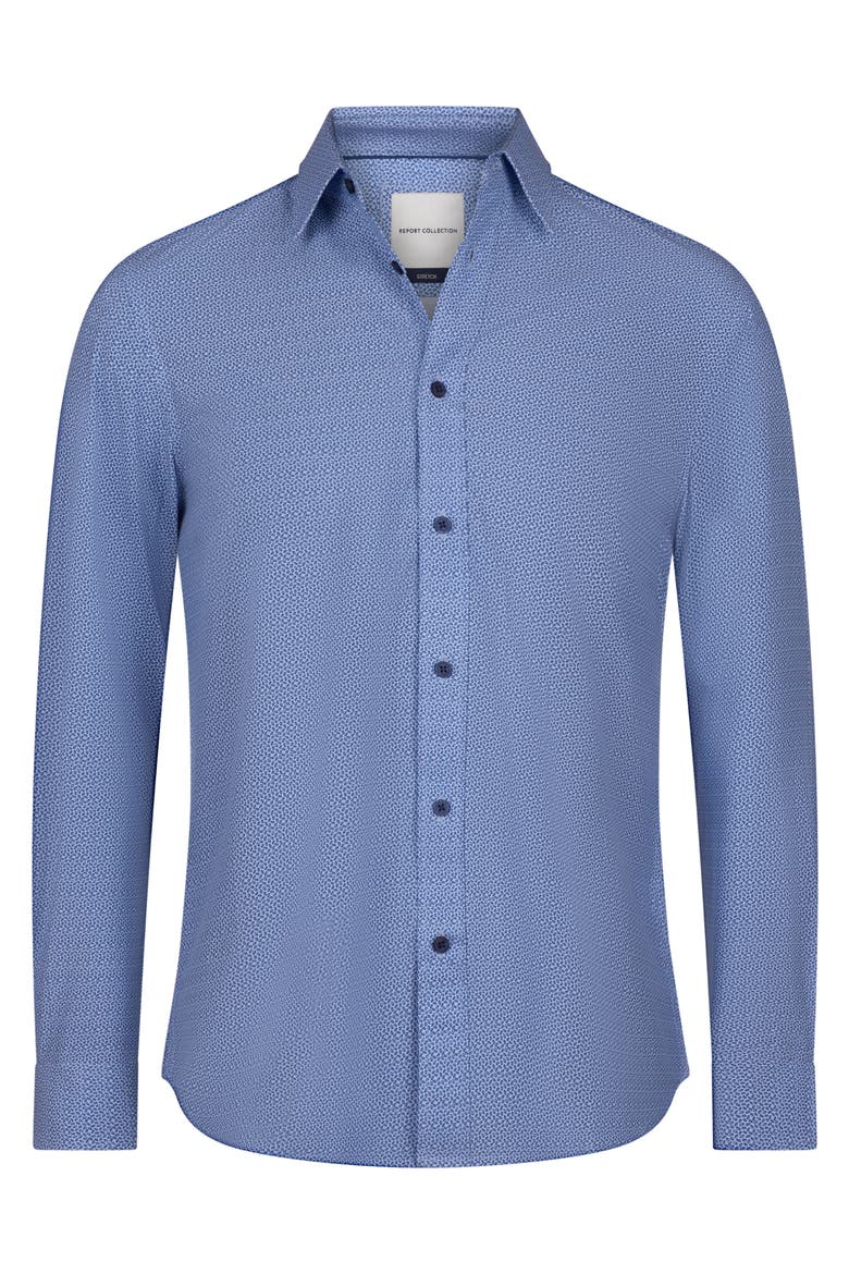 Patterned Stretch Long Sleeve Shirt, Alternate, color, 40 BLUE