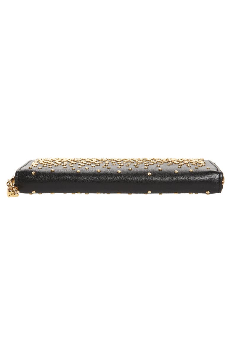 McQueen Alexander McQueen Studded Leather Continental Wallet, Alternate, color, 