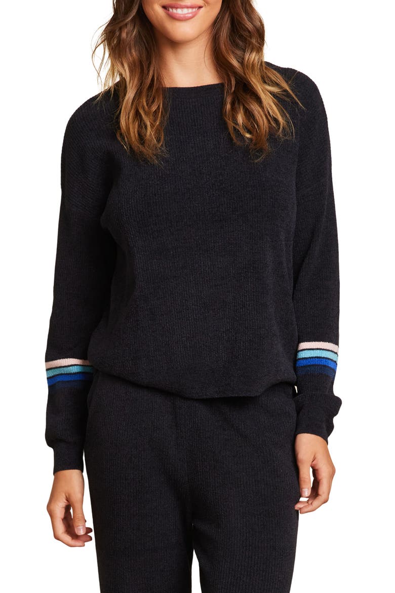 CozyChic® Ultra Lite® Stripe Pullover, Main, color, BLACK MULTI