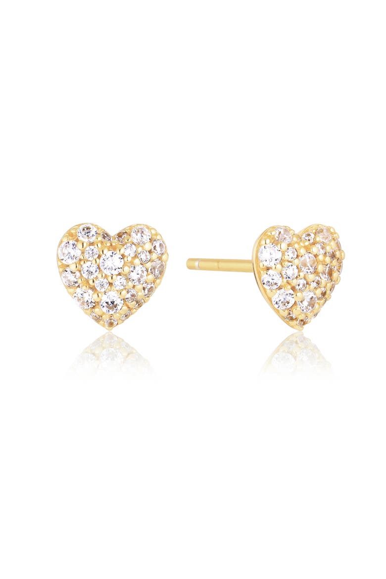 Caro Earrings, Main, color, 18K gold plated/White