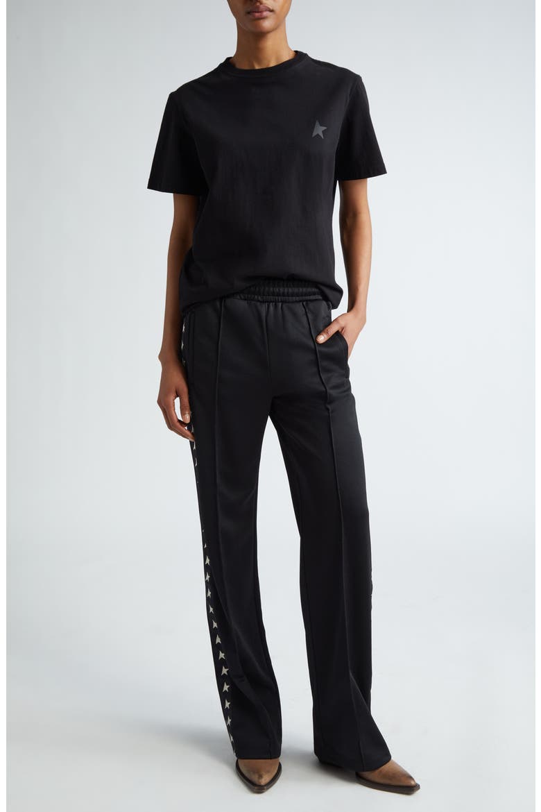 Dorotea Star Collection Logo Track Pants, Alternate, color, BLACK/ WHITE