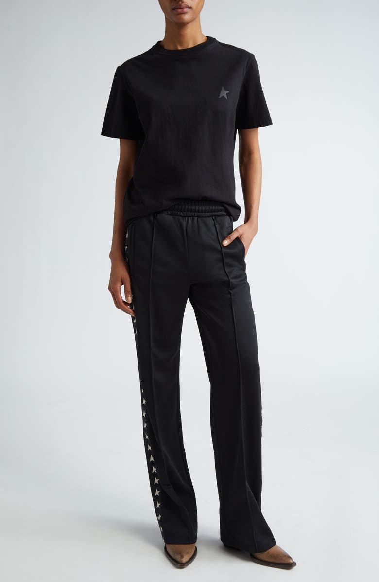 Golden Goose Dorotea Star Collection Logo Track Pants, Alternate, color, Black/ White