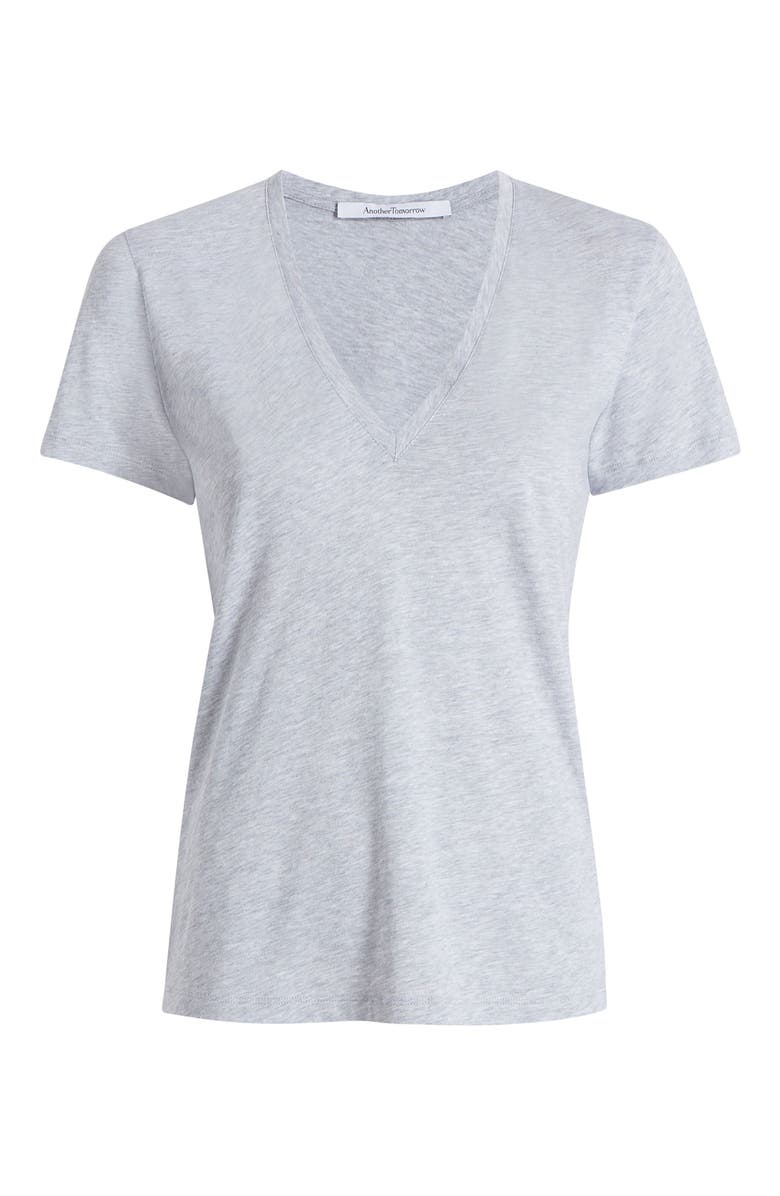 Another Tomorrow V-NECK TEE, Alternate, color, Heather Grey