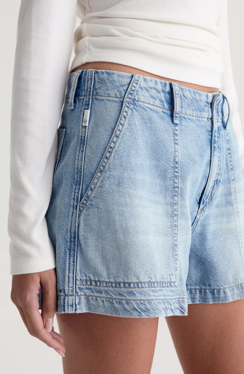 AG Analeigh High Waist Workwear Denim Shorts, Alternate, color, Wine Garden