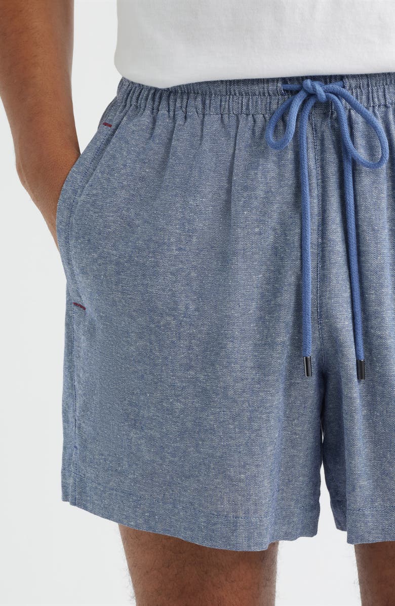 Daniel Buchler Slub Linen & Cotton Pajama Shorts, Alternate, color, Denim