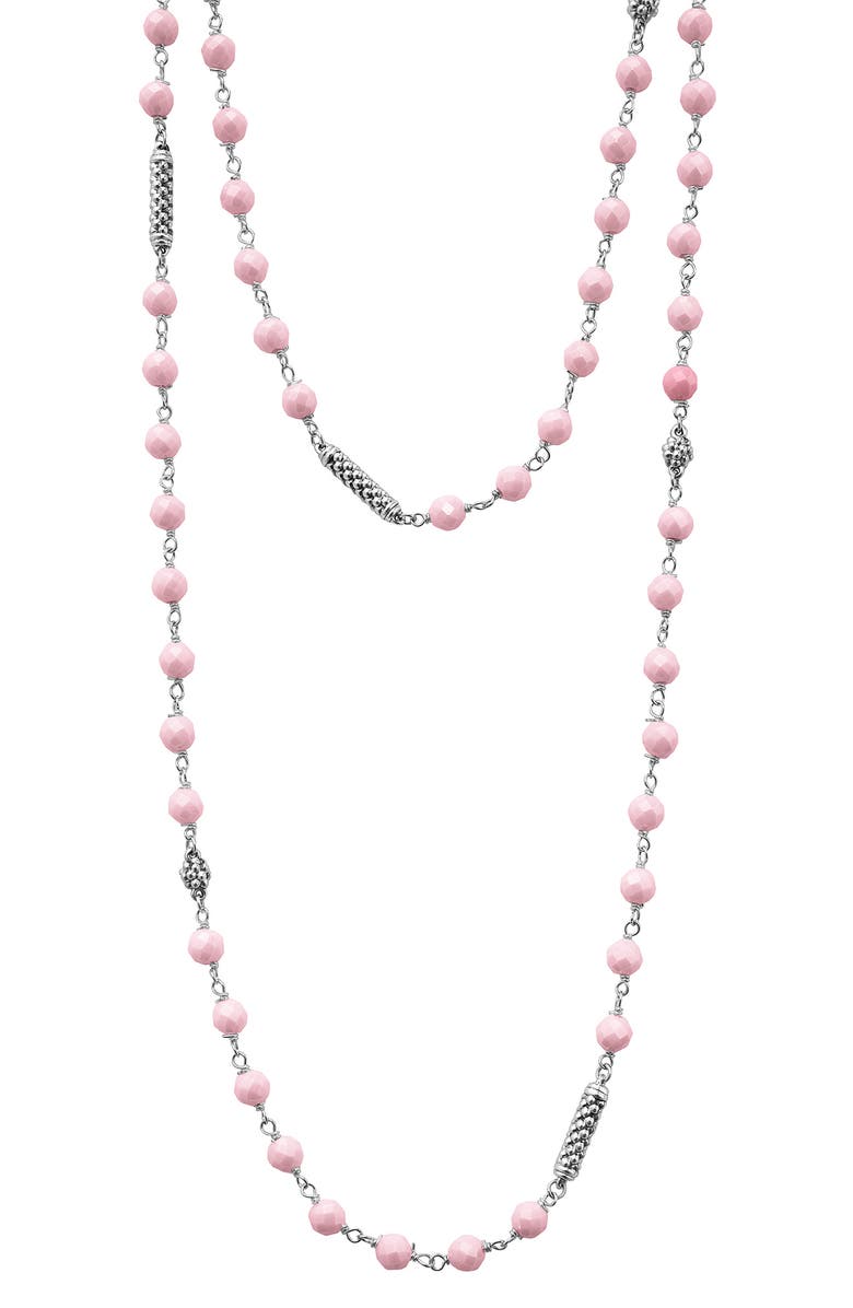 LAGOS Caviar Icon Pink Ceramic Bead Long Necklace, Main, color, Pink
