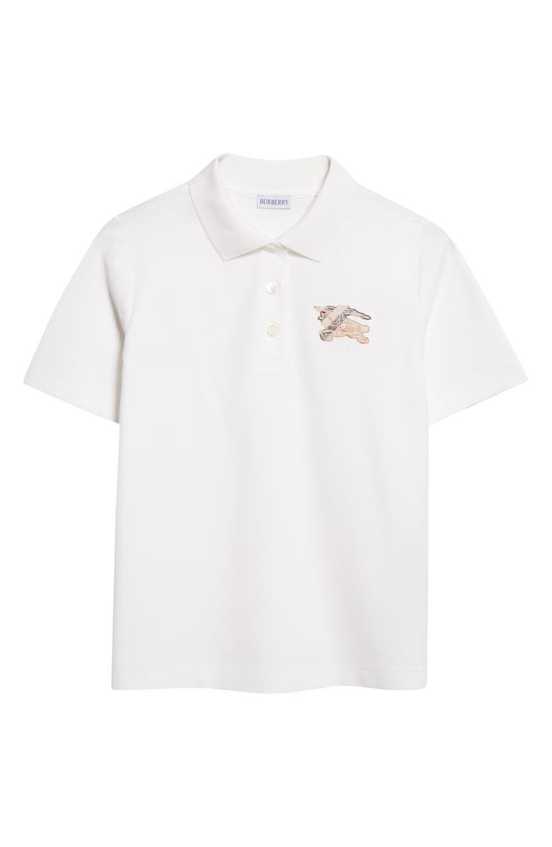 Burberry Priscilla EKD Cotton Polo, Main, color, Chalk