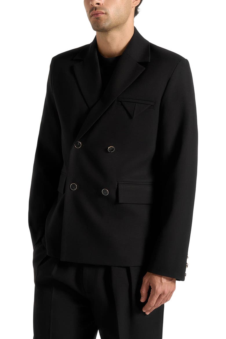 Didier Double Breasted Tailored Suit Jacket, Alternate, color, Black