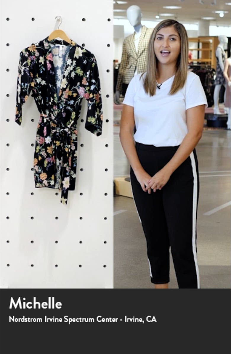Gabrielle Floral Print Short Robe, sales video thumbnail