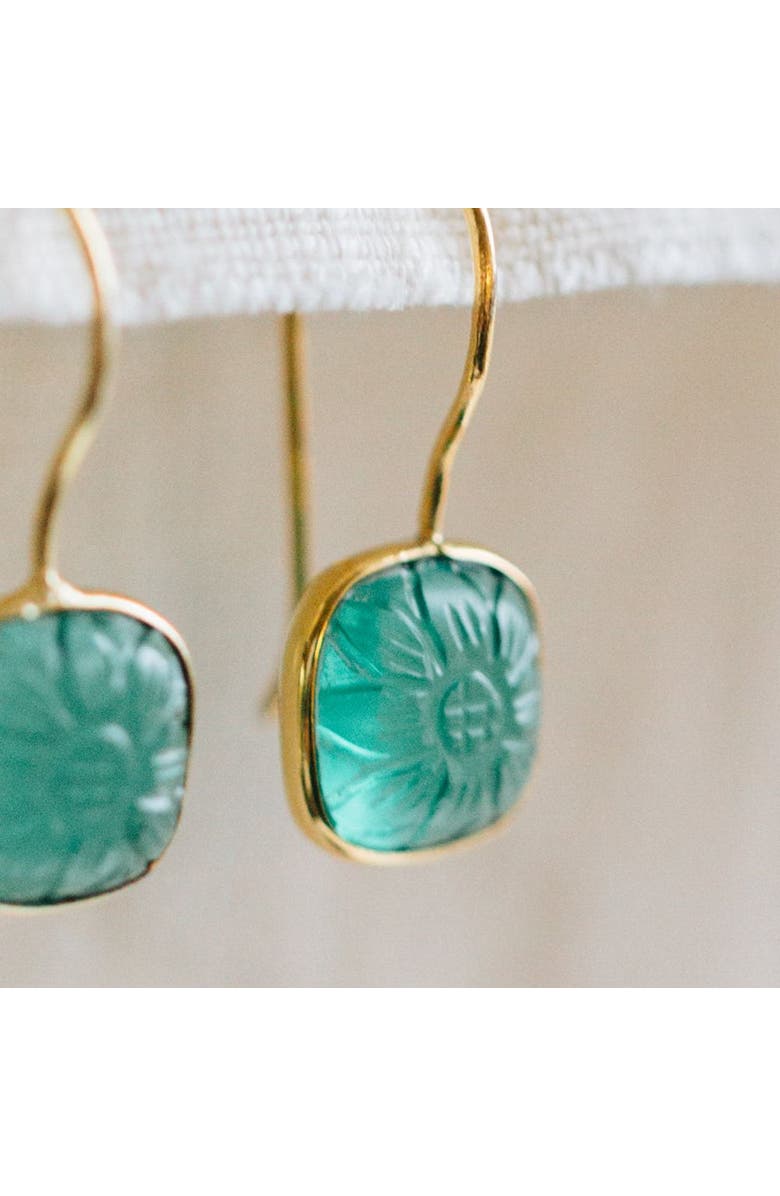 Ten Thousand Villages Lalita Blue Daisy Dangle Earrings, Alternate, color, Multi Color