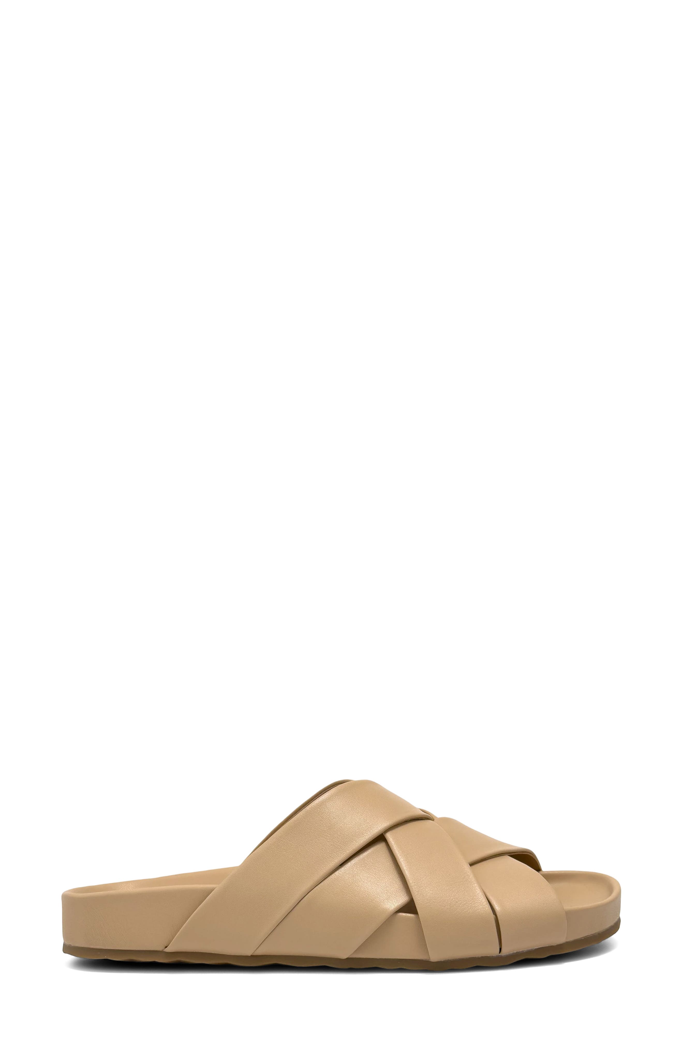 Lecco Woven Slide Sandal, Alternate, color, BEIGE BISQUE FX NAPPA