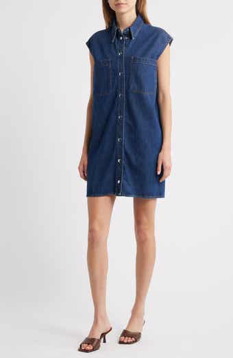 FRAME The Sleeveless Denim Mini Shirtdress