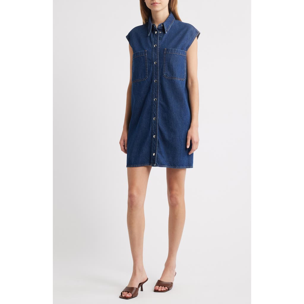 Frame The Sleeveless Denim Mini Shirtdress