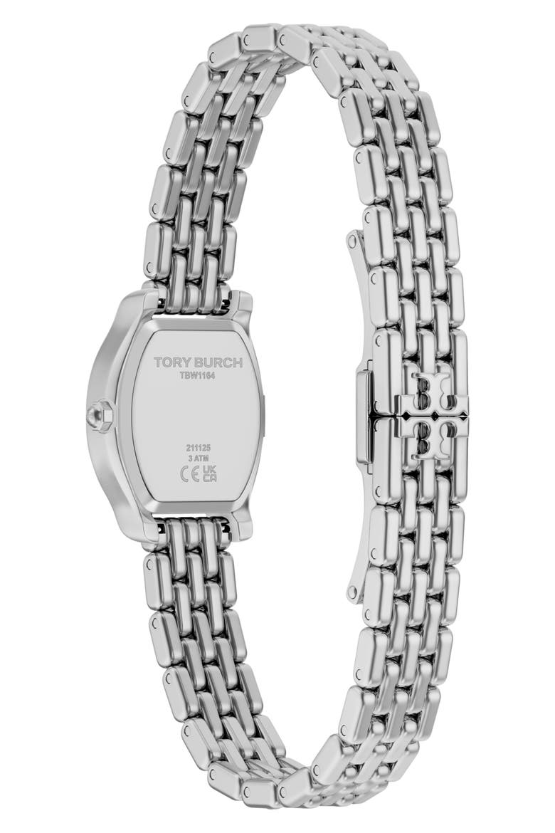 The Eleanor Curve Pavé Bracelet Watch, 19.7mm x 26mm, Alternate, color, SILVER PAVE