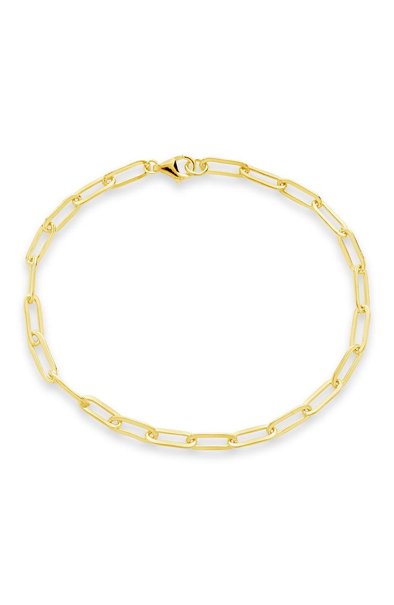 Sterling Forever 14K Gold Plated Sterling Silver Delicate Link Bracelet, Main, color, 