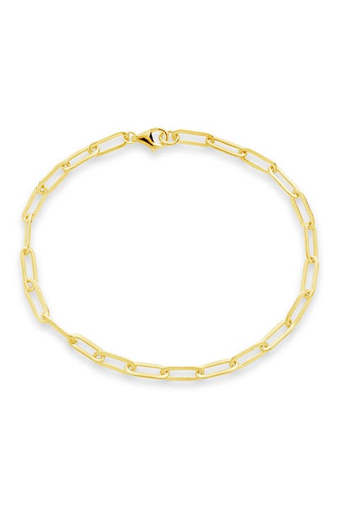 14K Gold Plated Sterling Silver Delicate Link Bracelet