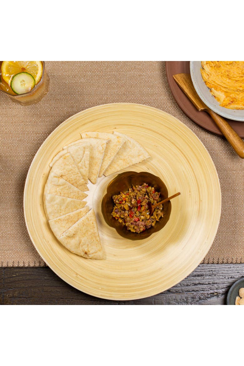 Footed Plate, 12 Inch, Alternate, color, Natural