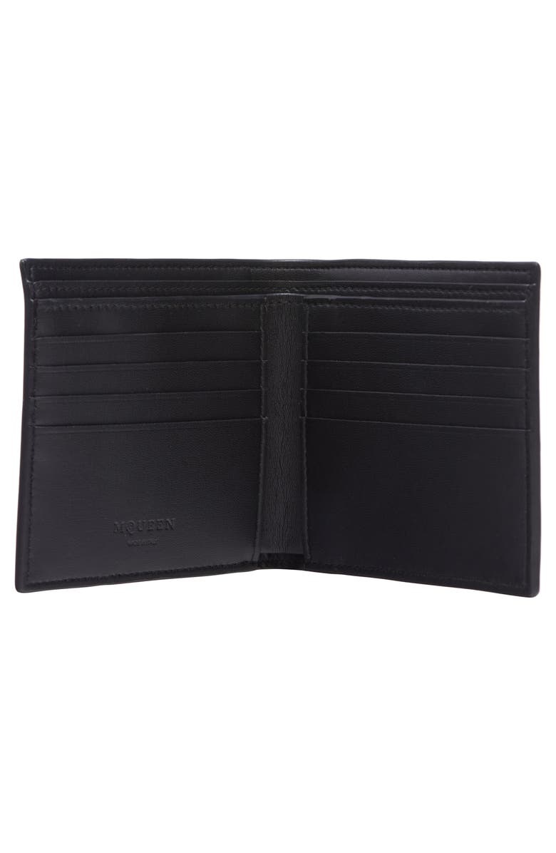 McQueen Logo Leather Bifold Wallet, Alternate, color, Black/ Bone