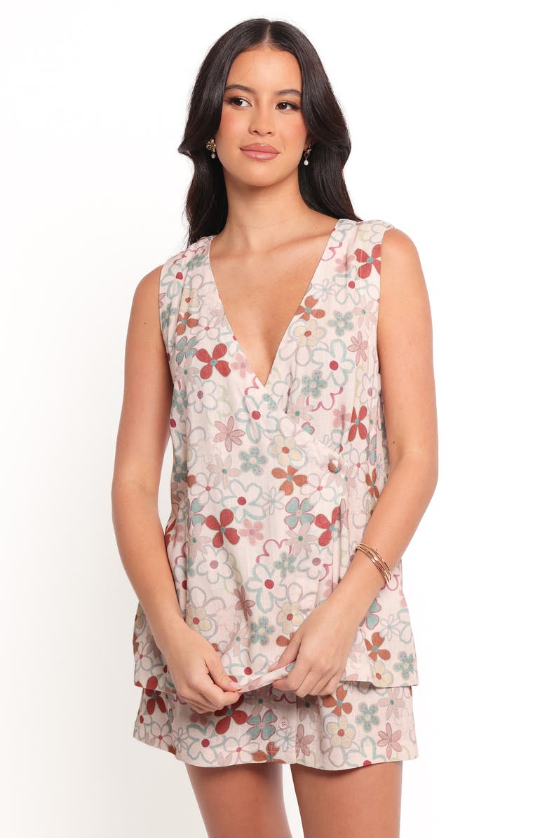 Petal & Pup Clemie Wrap Sleeveless Top, Alternate, color, Mirabelle Floral