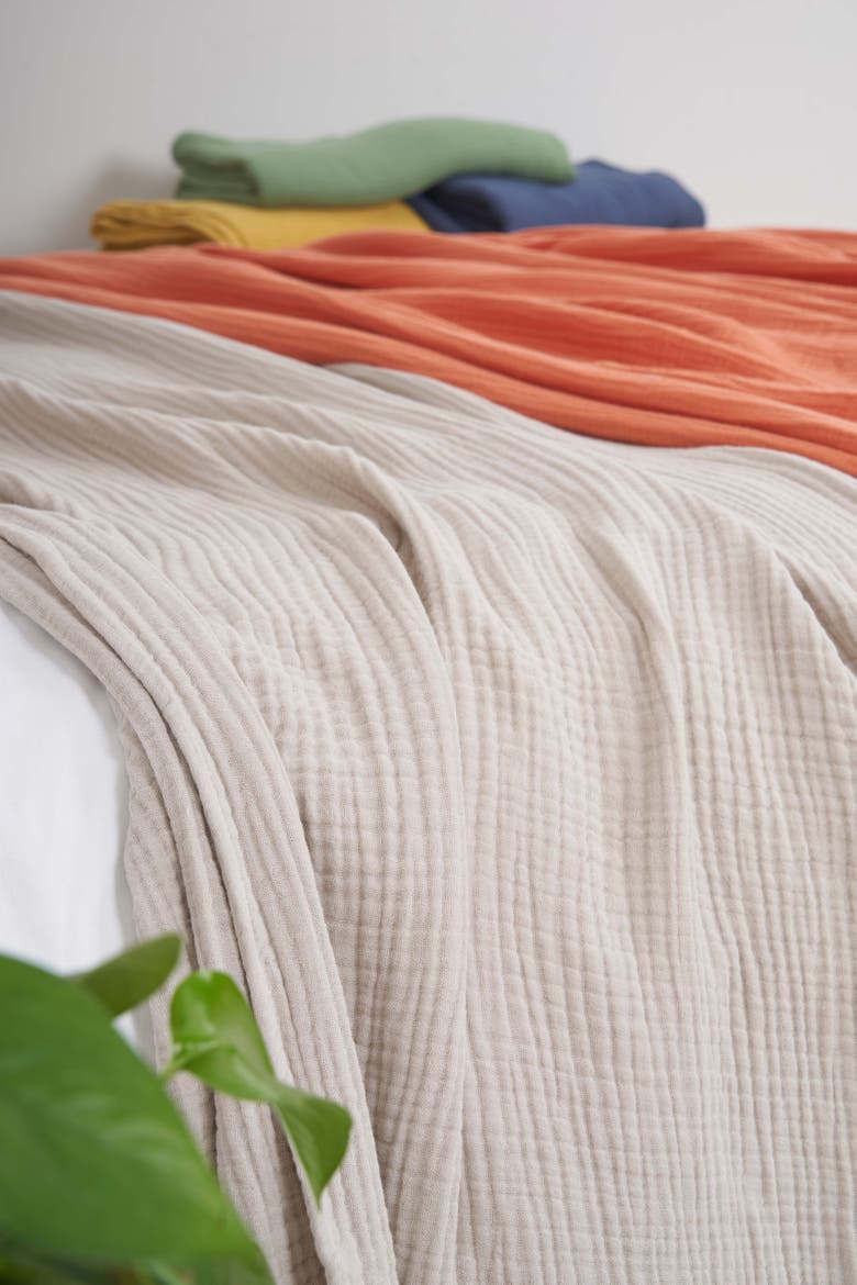 Ryker Moonbeam Twin Gauze Coverlet, Alternate, color, Beige