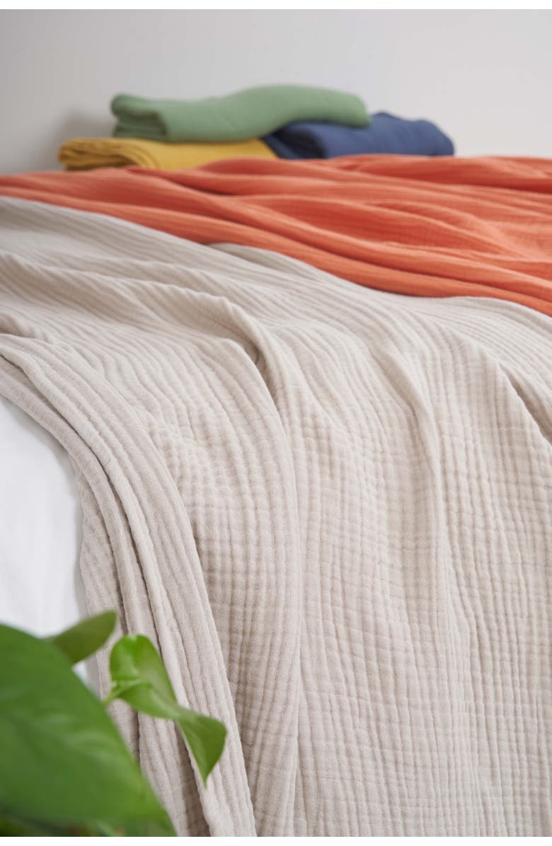 carol & frank Ryker Moonbeam Twin Gauze Coverlet, Alternate, color, Beige